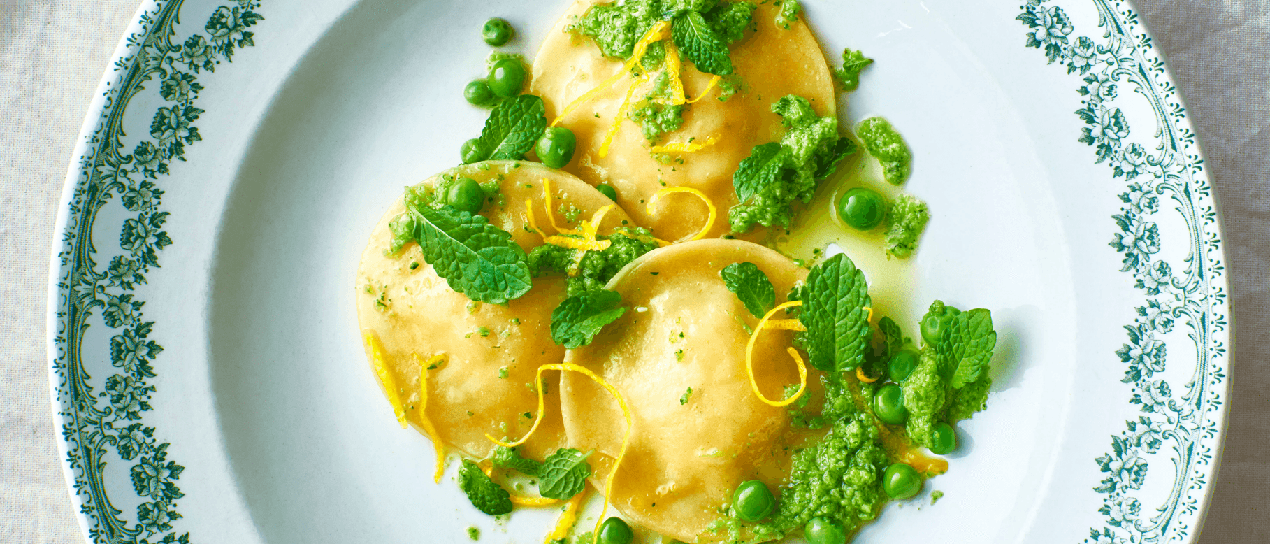 Raviolis avec ricotta et pesto de brocoli