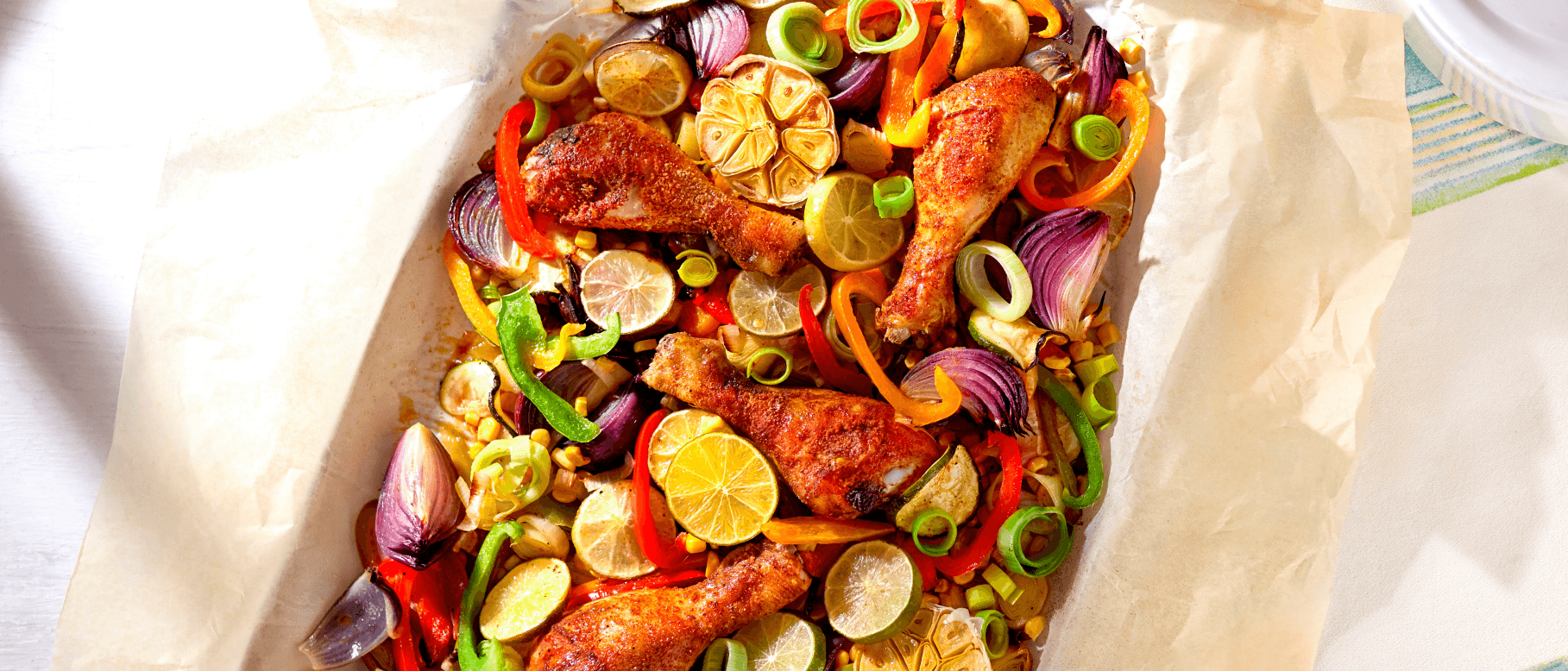 Légumes grillés au poulet et au citron